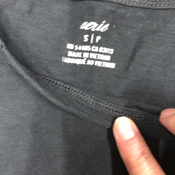 Aerie Women Size Small Black Short Sleeve Twist Knot Front T-Shirt Dress EUC - Picture 3 of 7